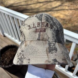 Vintage LL Bean Camo Natural Gear Adjustable Brown Hat